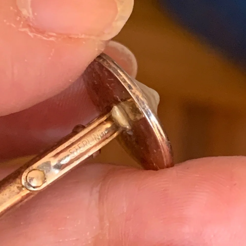 Vintage Sterling Cufflinks Moonstone Rock Crystal